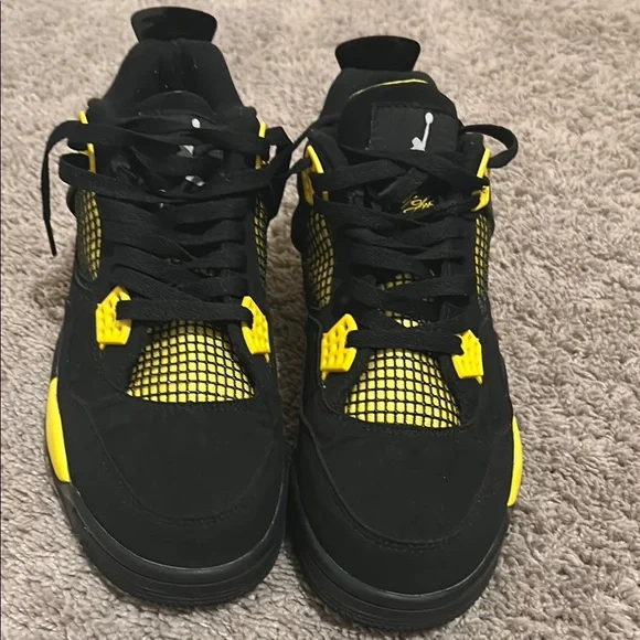 Jordan Men's Black and Yellow Sneakers - Picture 1 of 9